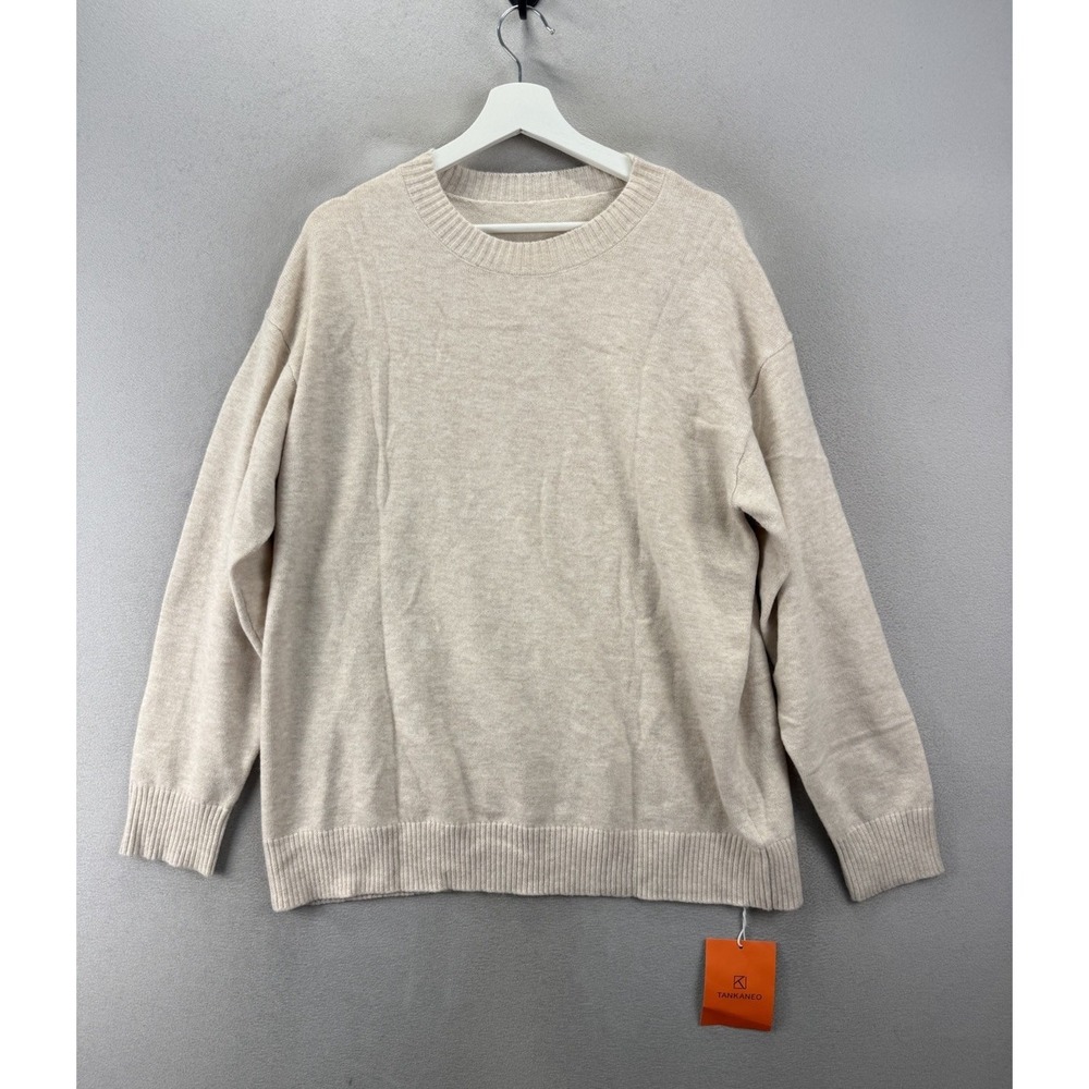 Tankaneo‎ 2XL Apricot Beige Crewneck Sweater NWT Soft Knit Pullover Womens